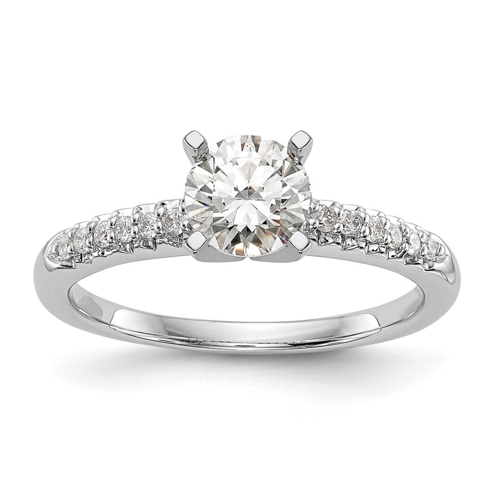 Buy Stylish 14K White Gold Semi-Mount Engagement Ring with 1/8 Carat Diamond