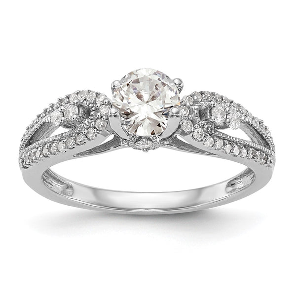 14K White Gold 1/4 Carat Diamond Semi-Mount Engagement Ring - Style GR1-1034890