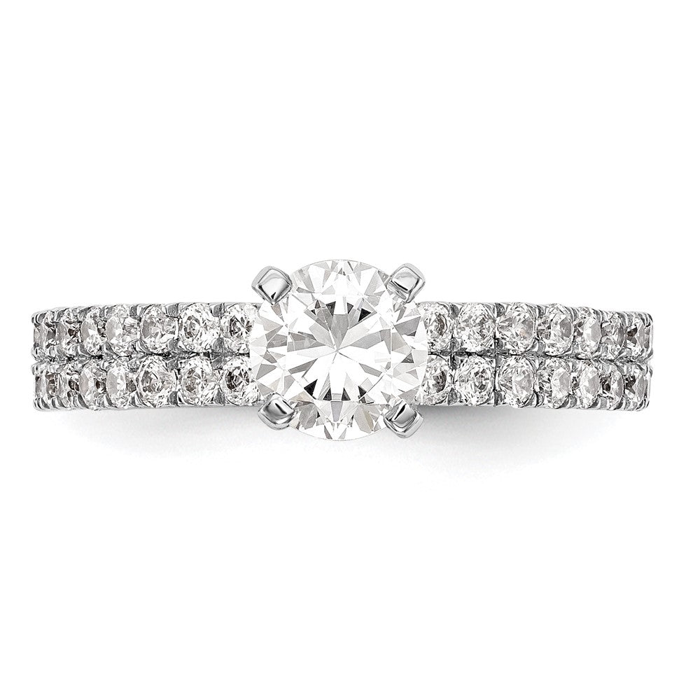 Buy Stylish 14K White Gold Double Row Peg Set Engagement Ring - 3/4 Carat Diamond