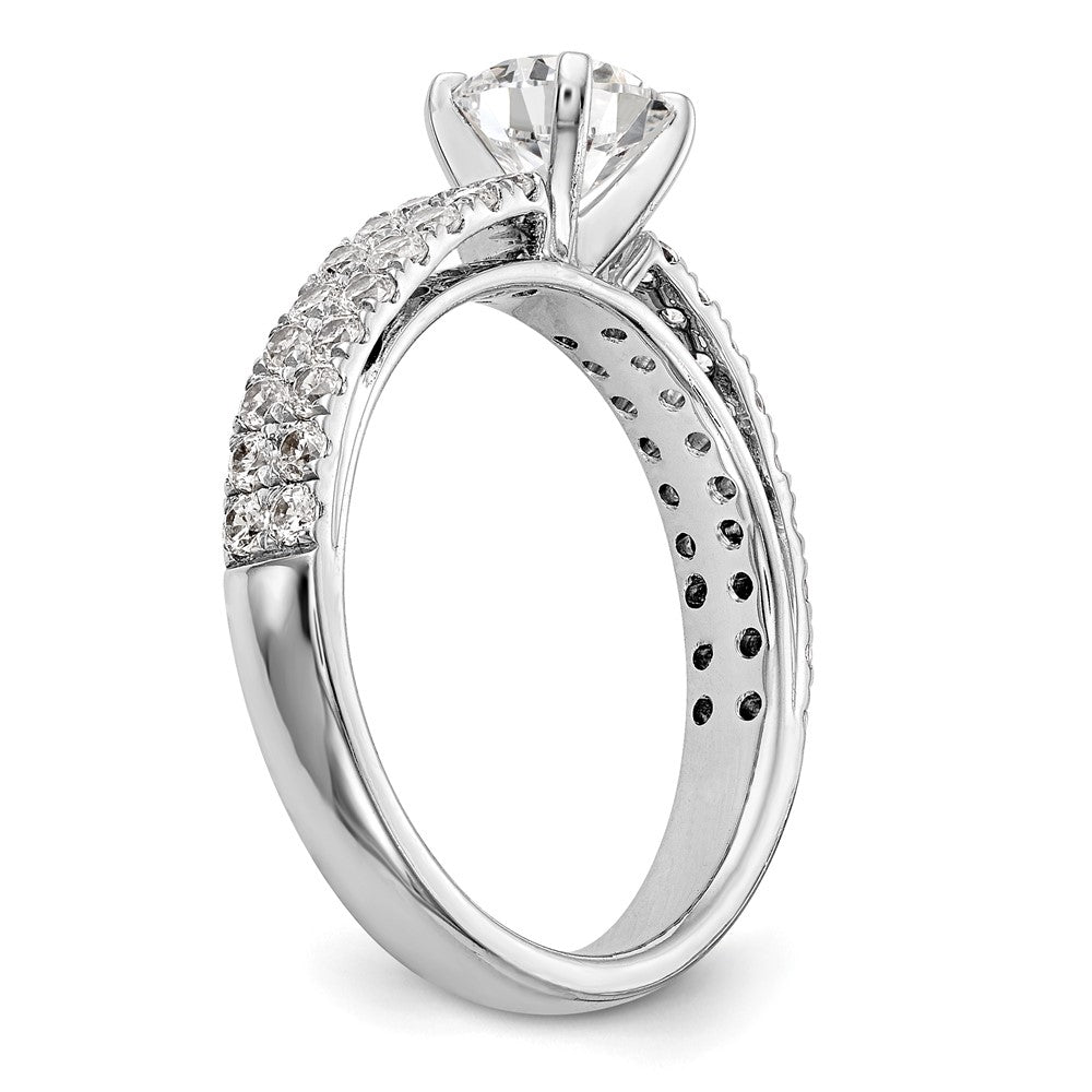 Buy Stylish 14K White Gold Double Row Peg Set Engagement Ring - 3/4 Carat Diamond