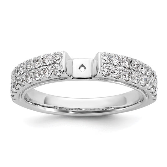 Buy Stylish 14K White Gold Double Row Peg Set Engagement Ring - 3/4 Carat Diamond