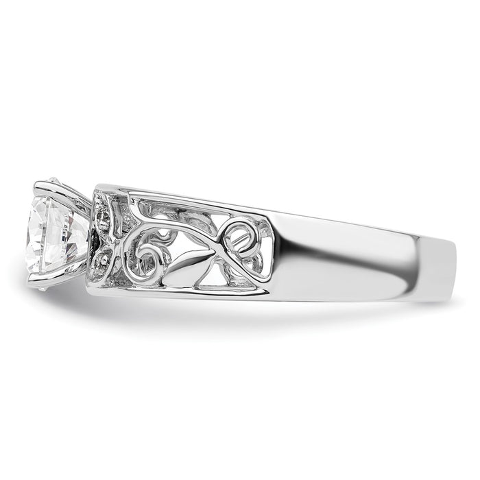 Exclusive 14K White Gold Leaf Engagement Ring, 1/20 Carat Diamond, Stylish Value-3