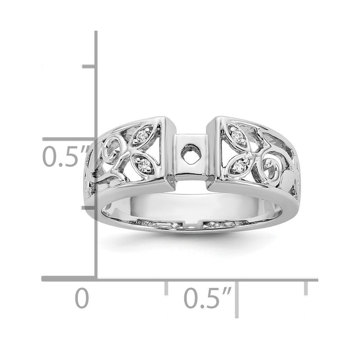 Exclusive 14K White Gold Leaf Engagement Ring, 1/20 Carat Diamond, Stylish Value-7