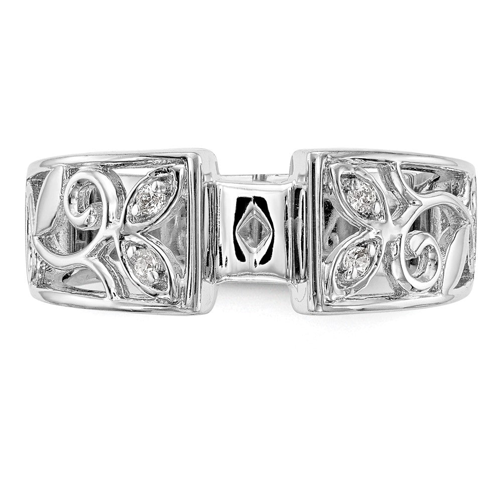 Exclusive 14K White Gold Leaf-Inspired Engagement Ring with 1/20 Carat Diamond