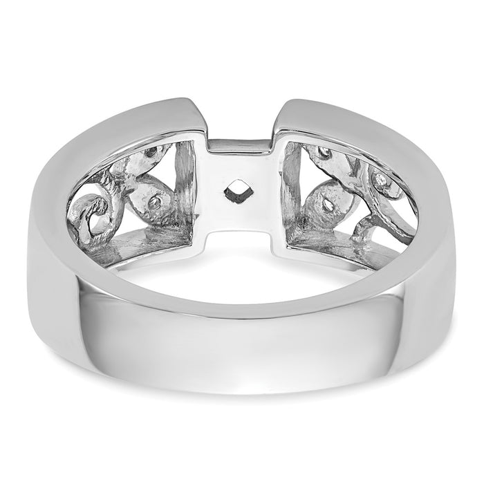 Exclusive 14K White Gold Leaf-Inspired Engagement Ring with 1/20 Carat Diamond-5