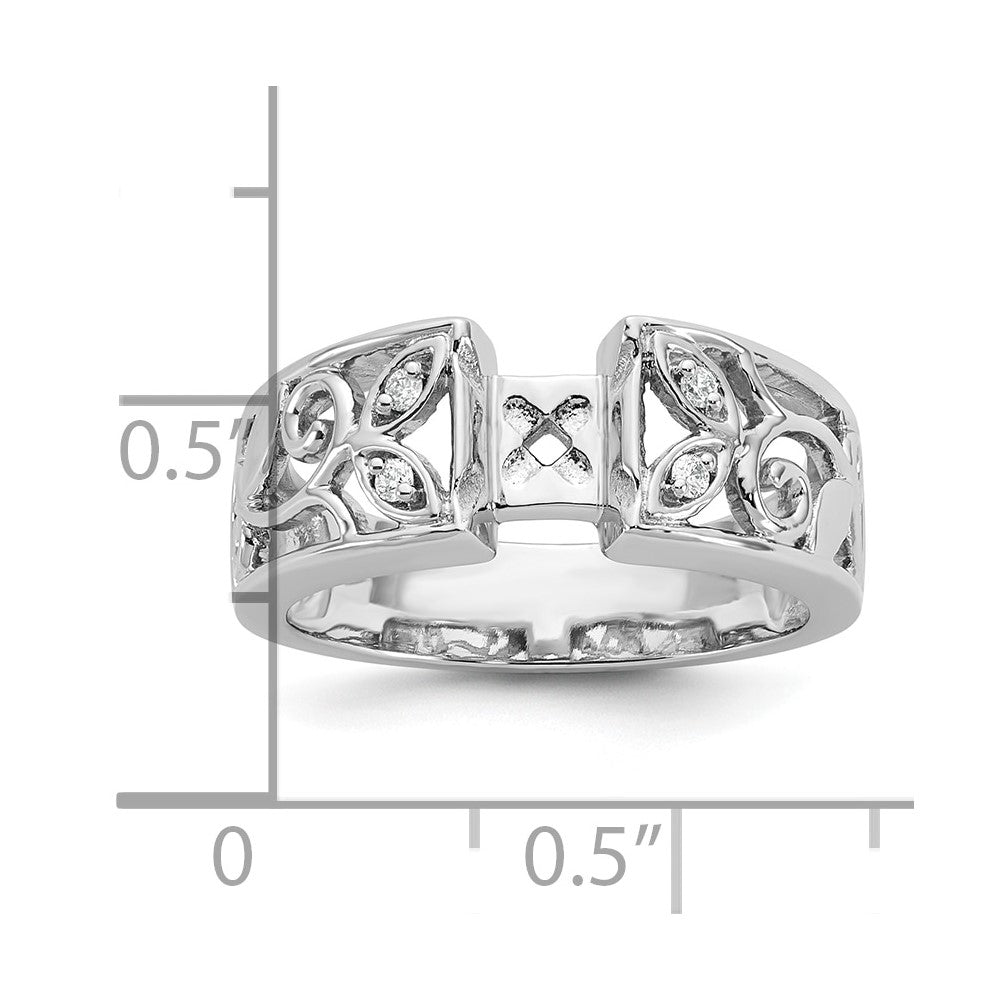 Exclusive 14K White Gold Leaf-Inspired Engagement Ring with 1/20 Carat Diamond