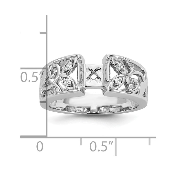 Exclusive 14K White Gold Leaf-Inspired Engagement Ring with 1/20 Carat Diamond-7