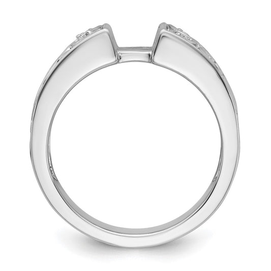 Exclusive 14K White Gold Leaf-Inspired Engagement Ring with 1/20 Carat Diamond