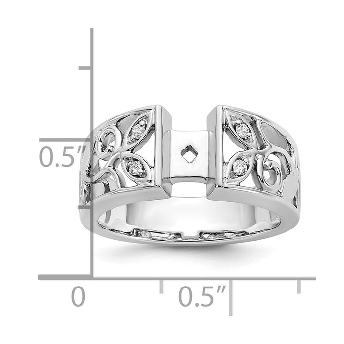 Exclusive 14K White Gold Leaf-Inspired Engagement Ring with 1/20 Carat Diamond-7