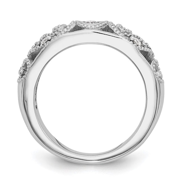 14K White Gold Wedding Band Set - 1/8 Carat Diamond - Style GR1-1035504