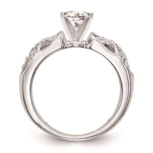 High-Quality 14K White Gold Peg-Set Engagement Ring Setting | Stylish & Affordable