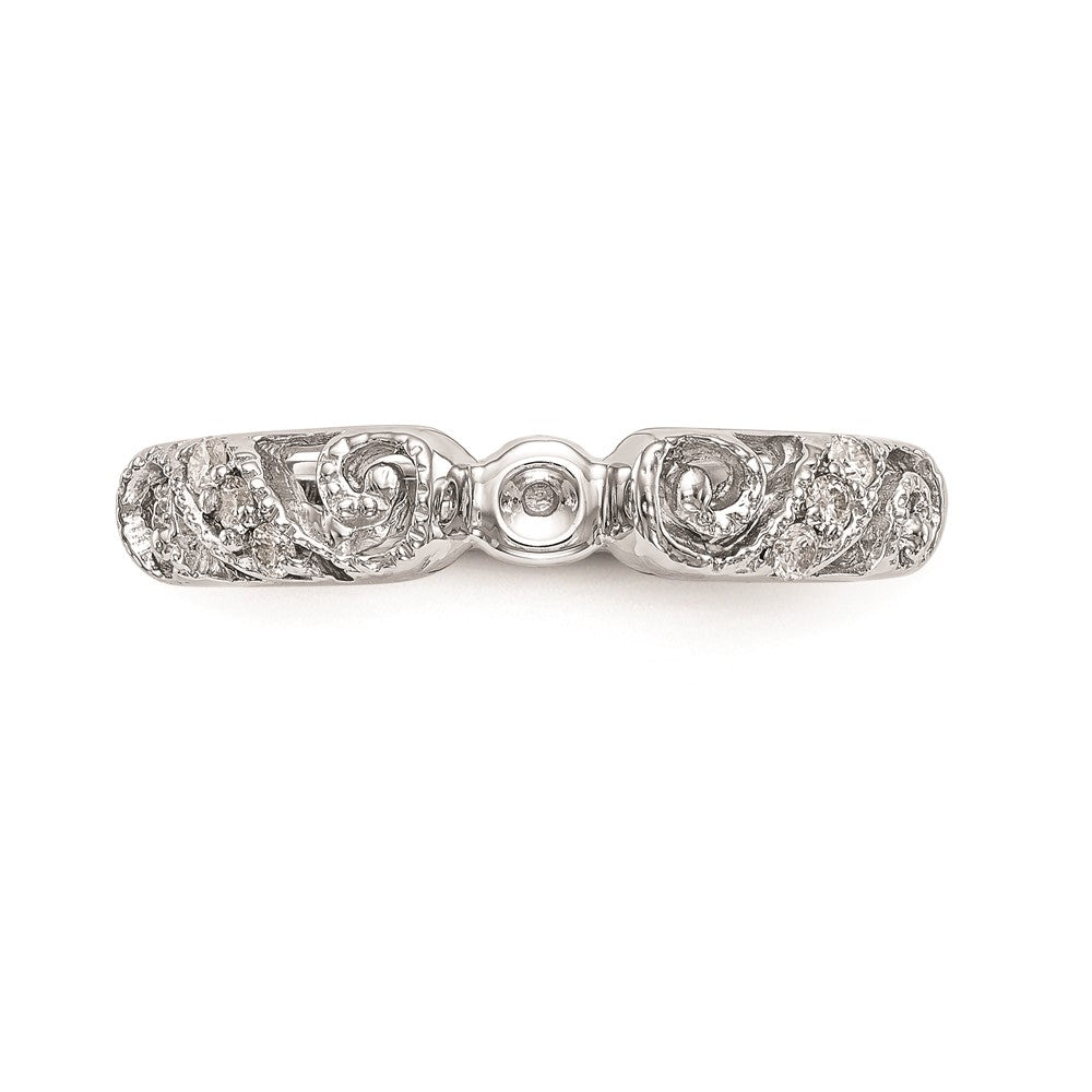 High-Quality 14K White Gold Peg-Set Engagement Ring Setting | Stylish & Affordable