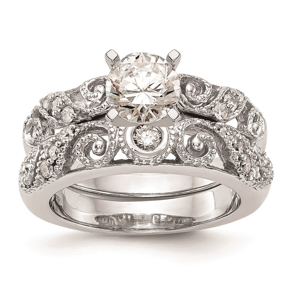 High-Quality 14K White Gold Peg-Set Engagement Ring Setting | Stylish & Affordable