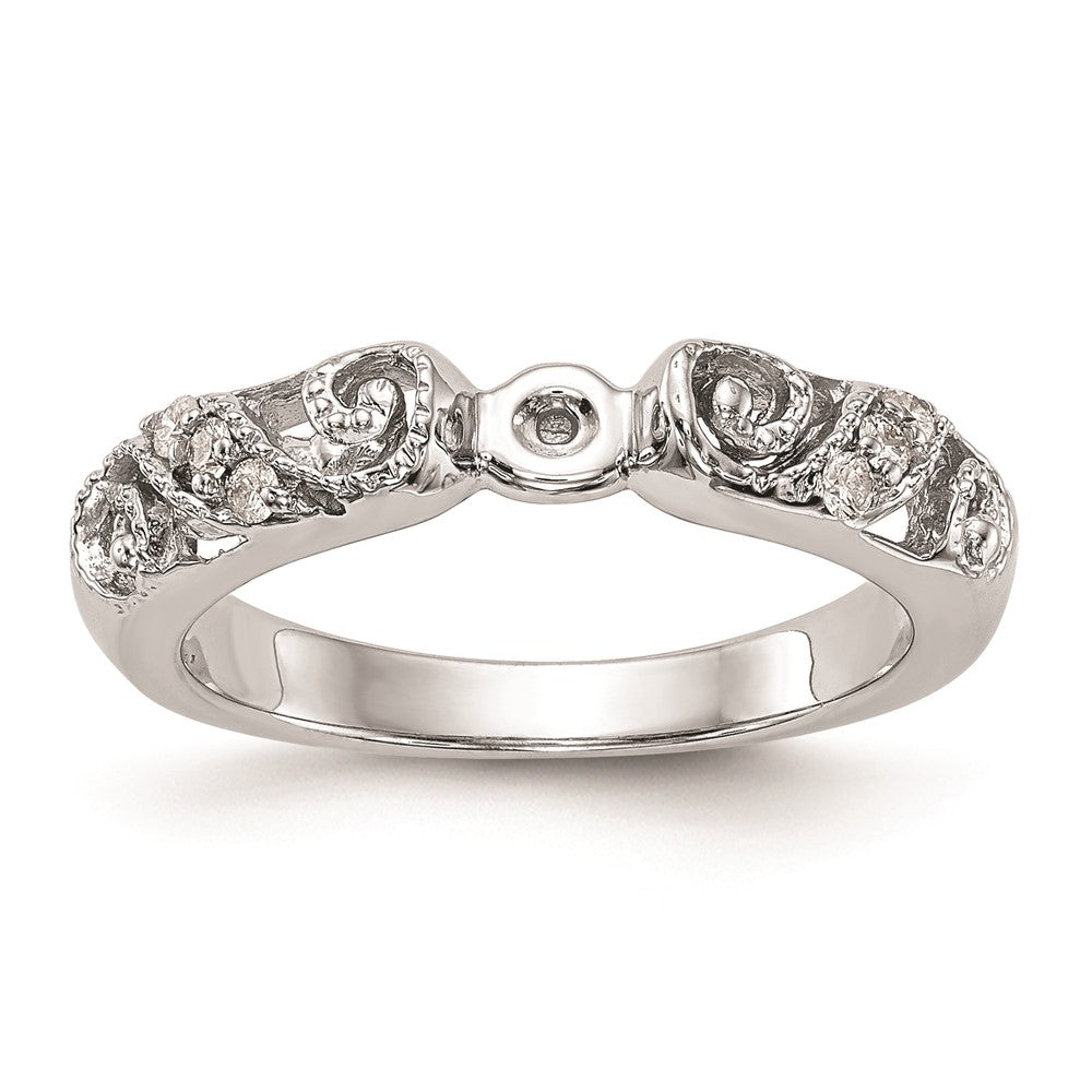 High-Quality 14K White Gold Peg-Set Engagement Ring Setting | Stylish & Affordable