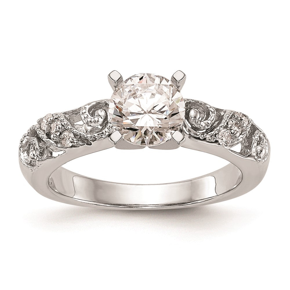 High-Quality 14K White Gold Peg-Set Engagement Ring Setting | Stylish & Affordable