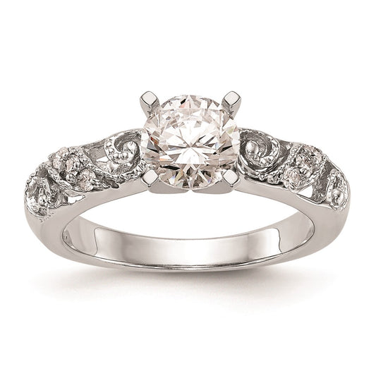 High-Quality 14K White Gold Peg-Set Engagement Ring Setting | Stylish & Affordable