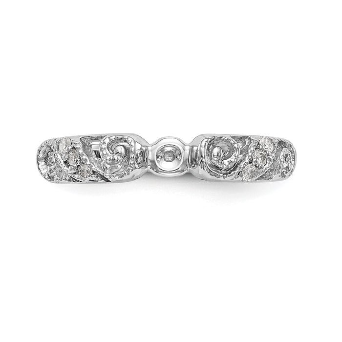 Buy Exclusive 14K White Gold Semi-Mount Engagement Ring, 1/15 Carat Diamond-4