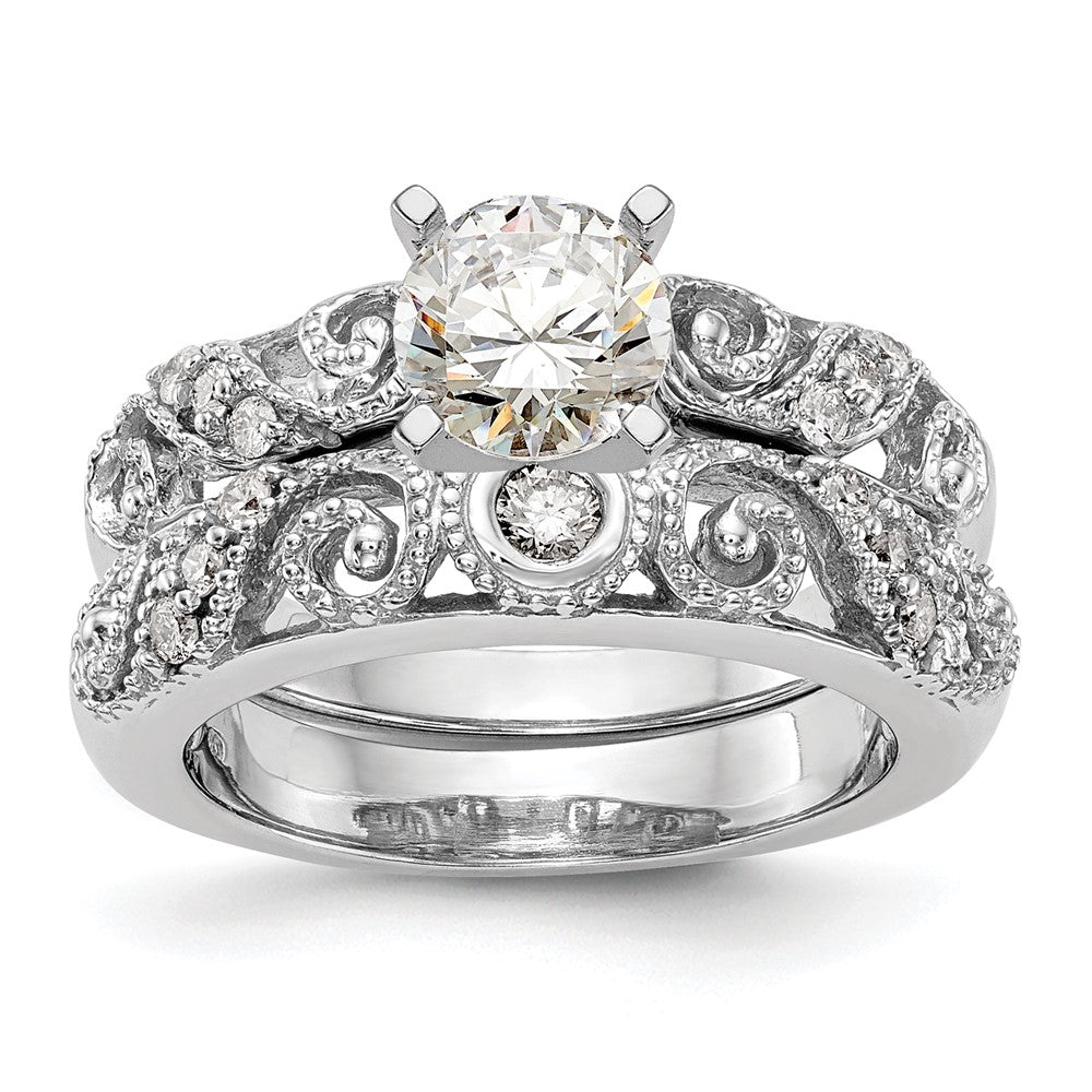 Buy Exclusive 14K White Gold Semi-Mount Engagement Ring, 1/15 Carat Diamond