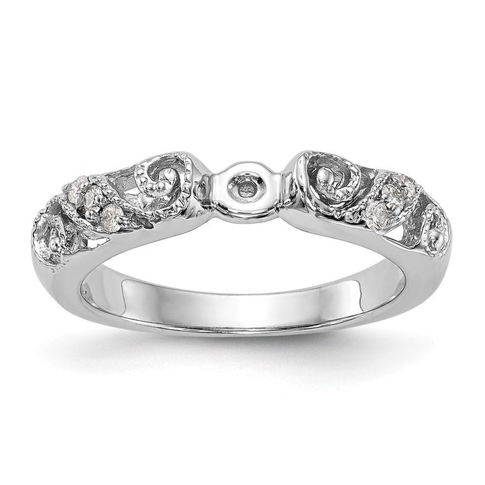 Buy Exclusive 14K White Gold Semi-Mount Engagement Ring, 1/15 Carat Diamond-8