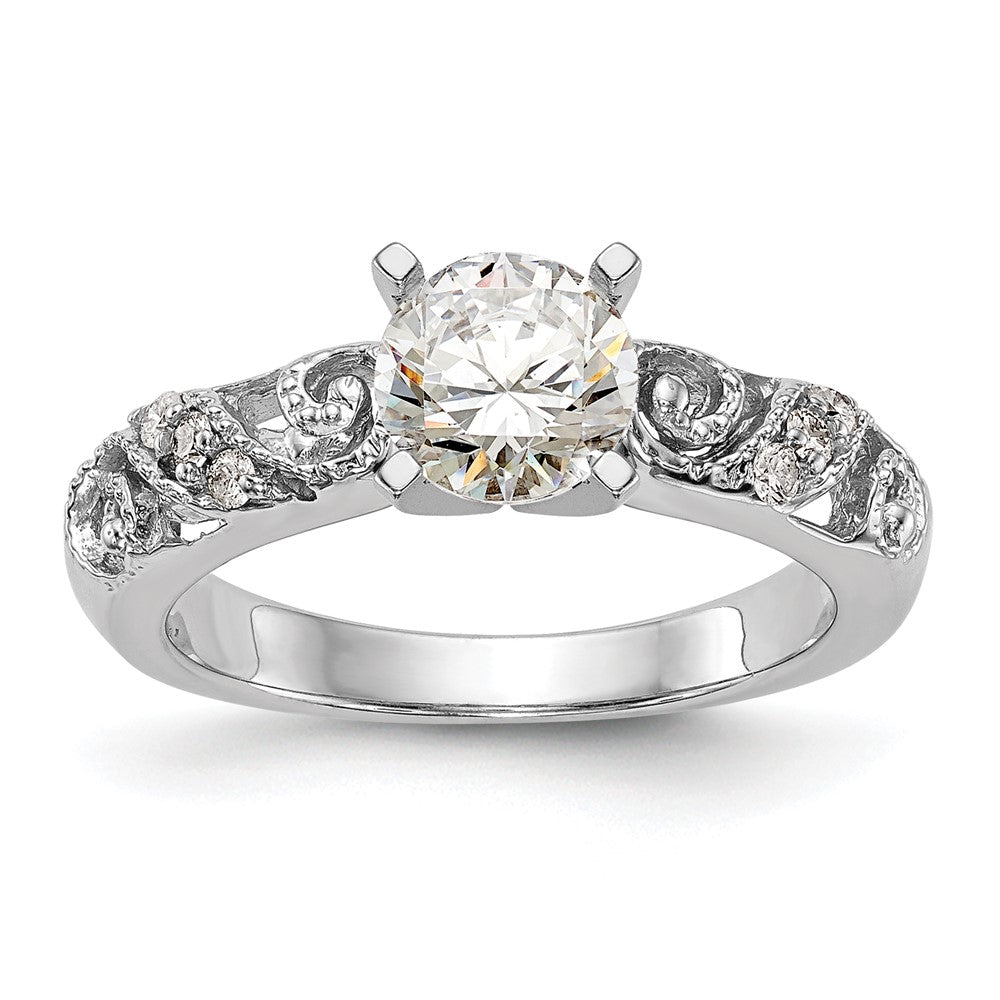 Buy Exclusive 14K White Gold Semi-Mount Engagement Ring, 1/15 Carat Diamond