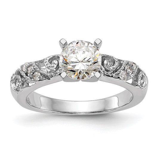 Buy Exclusive 14K White Gold Semi-Mount Engagement Ring, 1/15 Carat Diamond