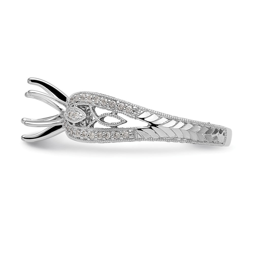 Buy Stylish 14K White Gold Vintage-Inspired Engagement Ring with 1/5 Carat Diamond