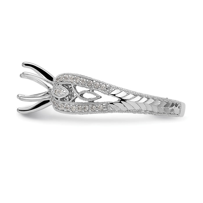 Buy Stylish 14K White Gold Vintage-Inspired Engagement Ring with 1/5 Carat Diamond-3