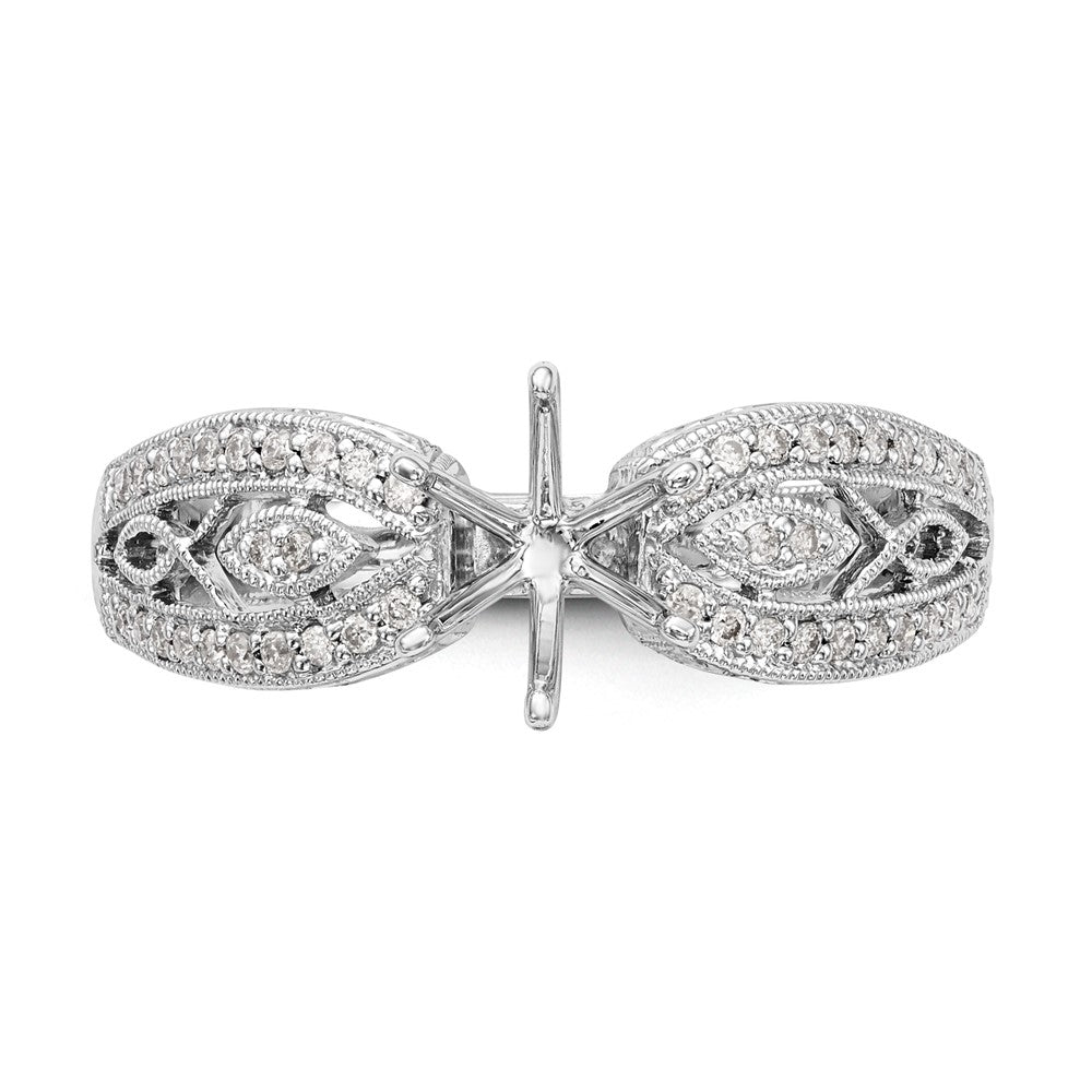 Buy Stylish 14K White Gold Vintage-Inspired Engagement Ring with 1/5 Carat Diamond