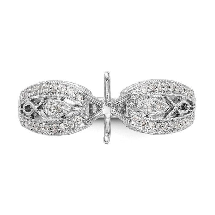 Buy Stylish 14K White Gold Vintage-Inspired Engagement Ring with 1/5 Carat Diamond-4