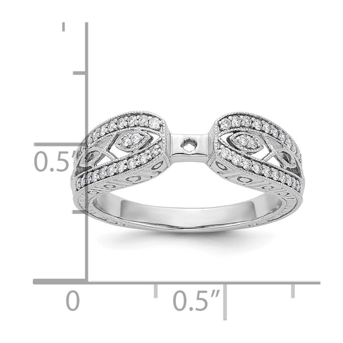 Buy Stylish 14K White Gold Vintage-Inspired Engagement Ring with 1/5 Carat Diamond-7