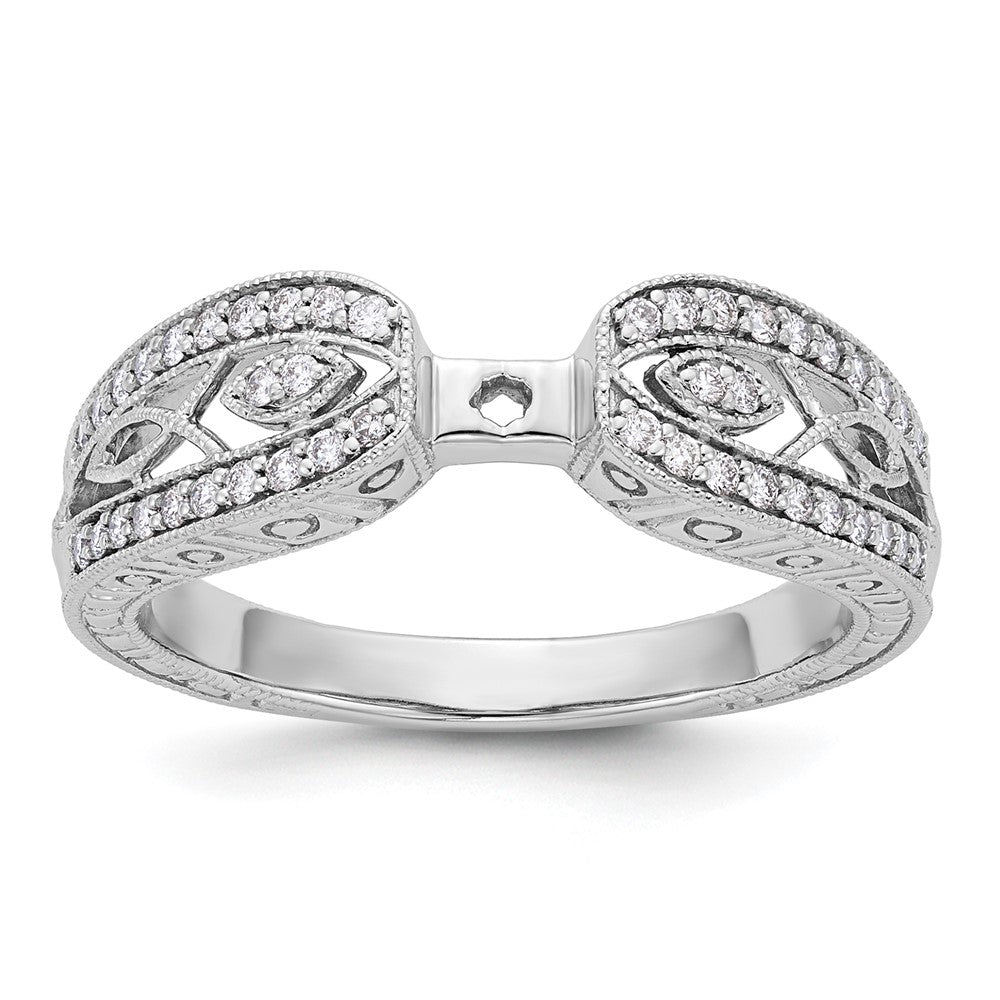 Buy Stylish 14K White Gold Vintage-Inspired Engagement Ring with 1/5 Carat Diamond