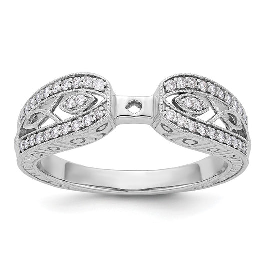 Buy Stylish 14K White Gold Vintage-Inspired Engagement Ring with 1/5 Carat Diamond