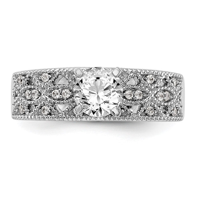 High-Quality 14K White Gold Semi-Mount Engagement Ring, 1/10 Carat Diamond - Stylish Value!-4