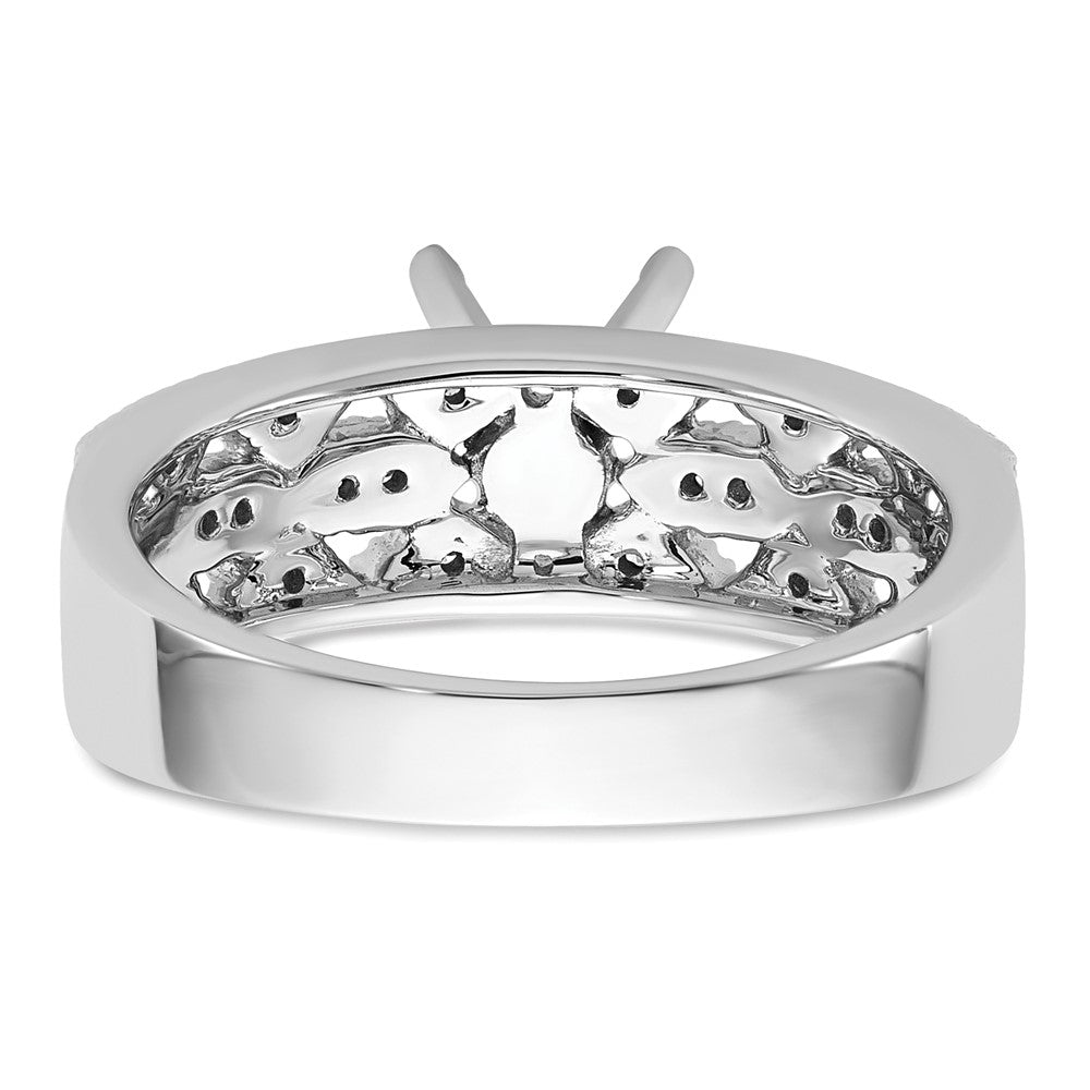 High-Quality 14K White Gold Semi-Mount Engagement Ring, 1/10 Carat Diamond - Stylish Value!