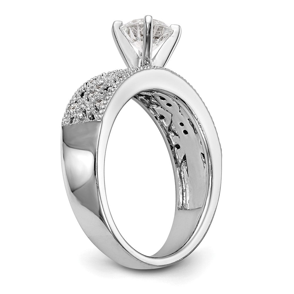 High-Quality 14K White Gold Semi-Mount Engagement Ring, 1/10 Carat Diamond - Stylish Value!