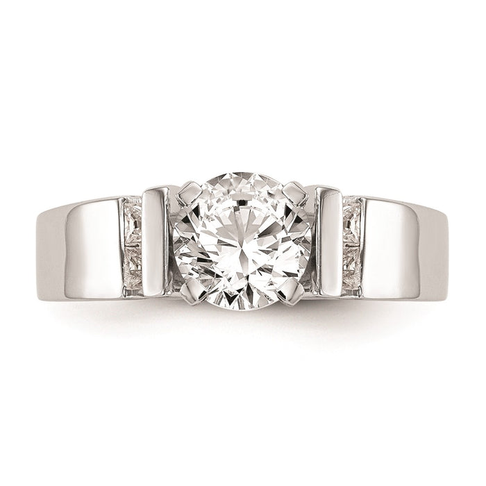 Buy 14K White Gold Channel-Set Peg Engagement Ring Mounting - Stylish & Affordable-4
