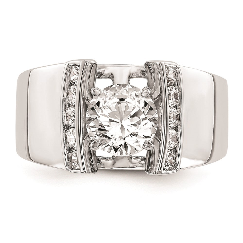 Exclusive 14K White Gold Channel-Set Peg Engagement Ring Mounting - Stylish Value