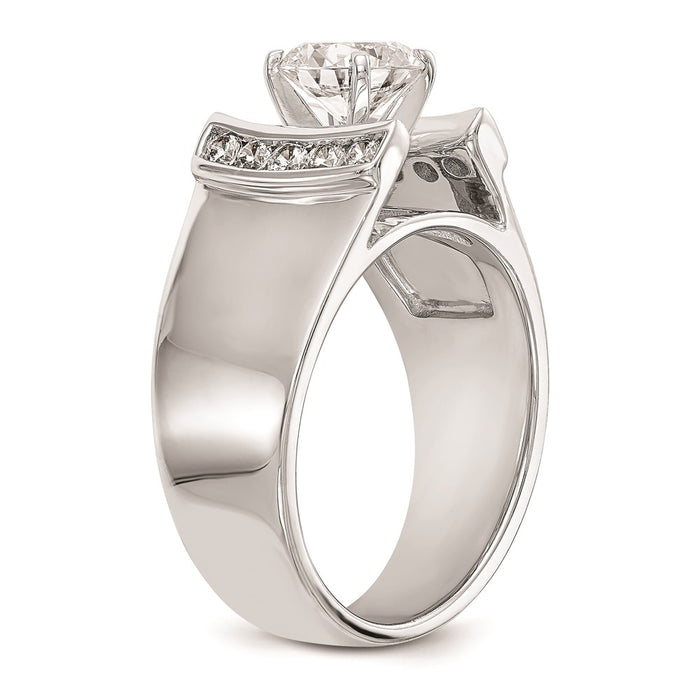 Exclusive 14K White Gold Channel-Set Peg Engagement Ring Mounting - Stylish Value-6