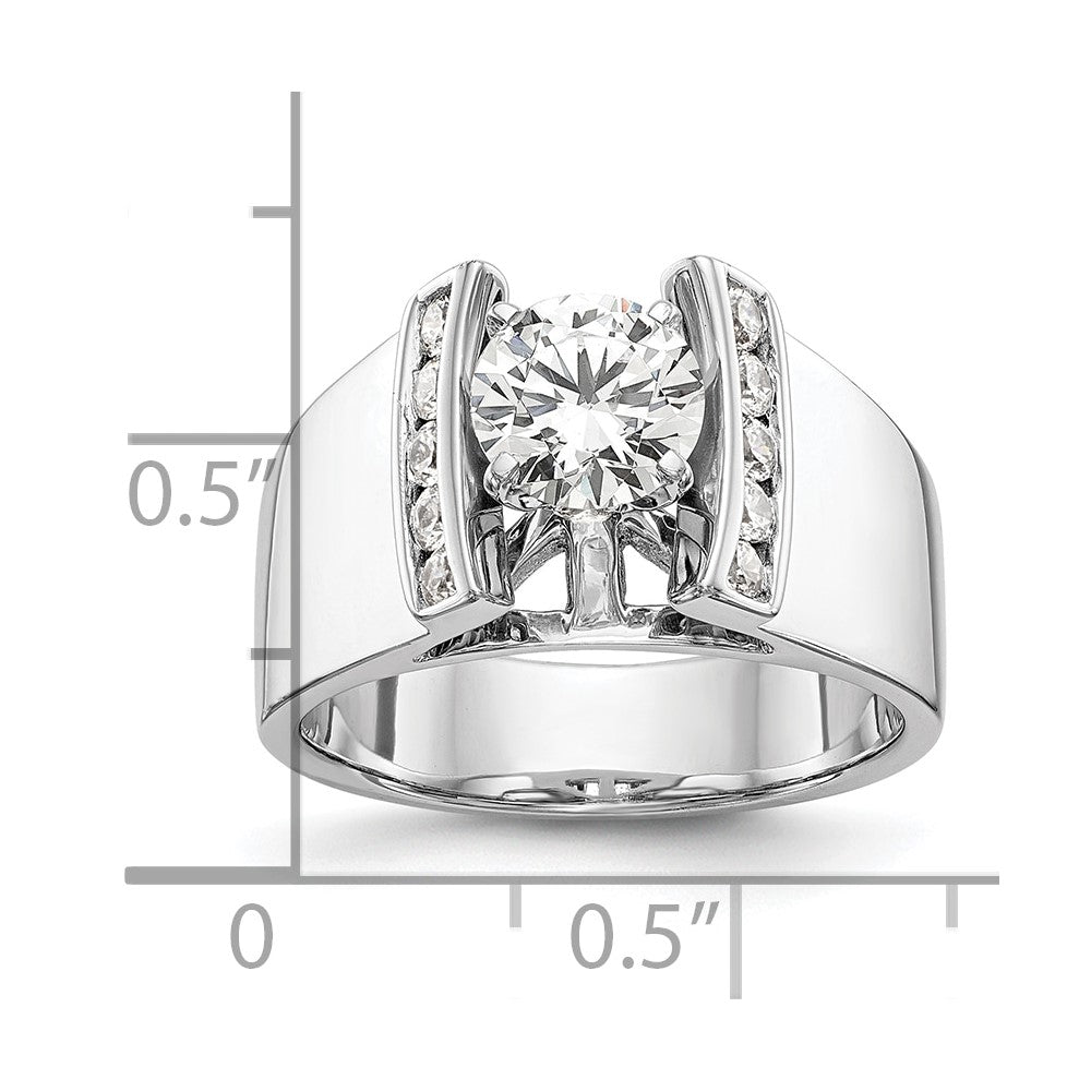 Exclusive 14K White Gold Channel-Set Peg Engagement Ring Mounting - Stylish Value