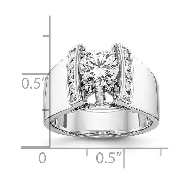Exclusive 14K White Gold Channel-Set Peg Engagement Ring Mounting - Stylish Value-8