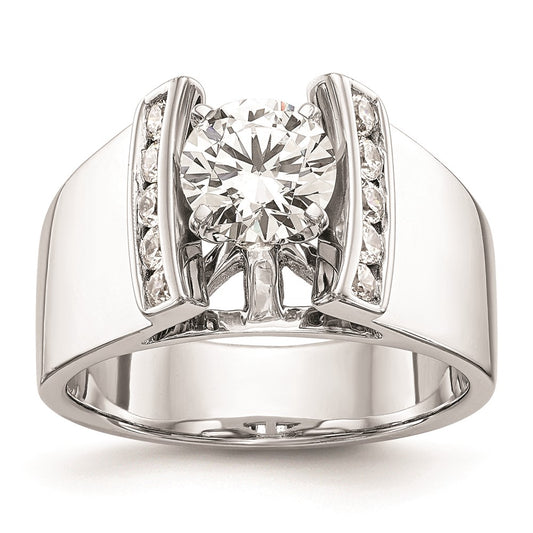 Exclusive 14K White Gold Channel-Set Peg Engagement Ring Mounting - Stylish Value