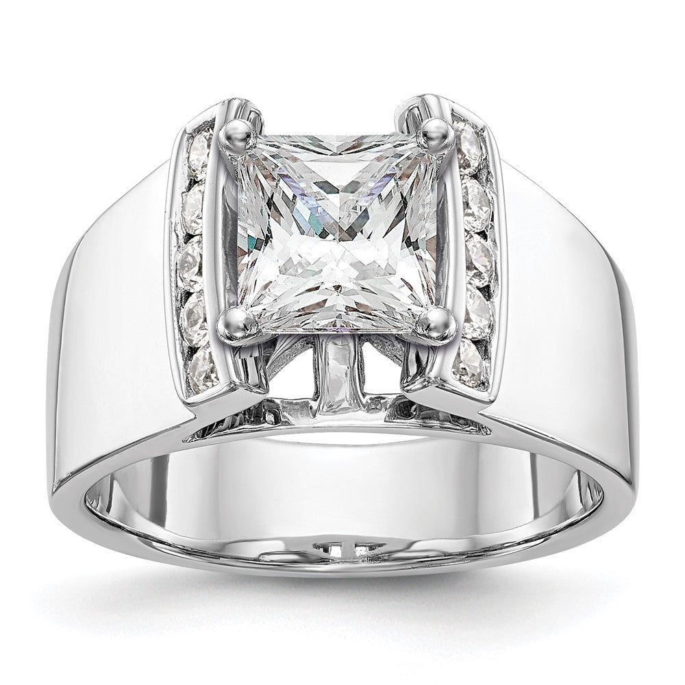 Exclusive 14K White Gold Channel-Set Peg Engagement Ring Mounting - Stylish Value