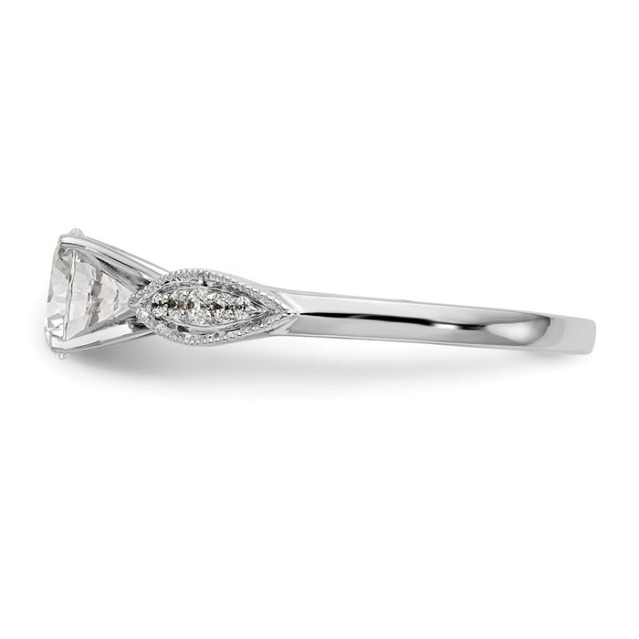 Designer 14K White Gold 1/8 Carat Diamond Semi-Mount Engagement Ring - Stylish Value!-3