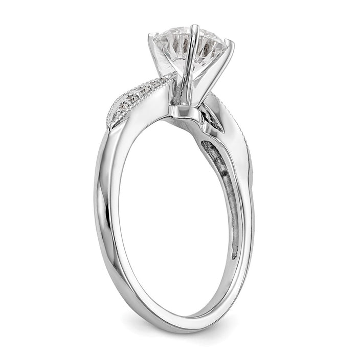 Designer 14K White Gold 1/8 Carat Diamond Semi-Mount Engagement Ring - Stylish Value!-6