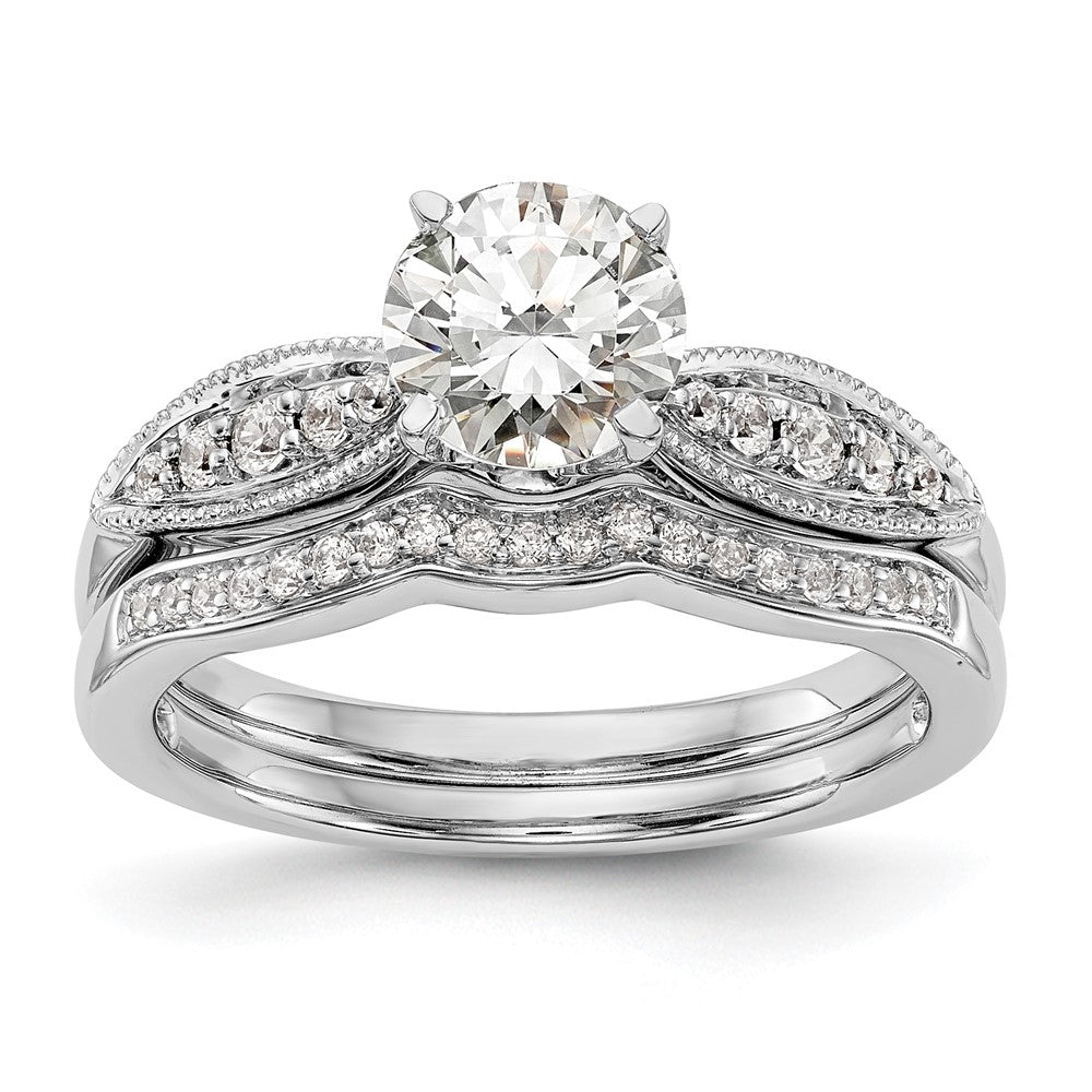 Designer 14K White Gold 1/8 Carat Diamond Semi-Mount Engagement Ring - Stylish Value!