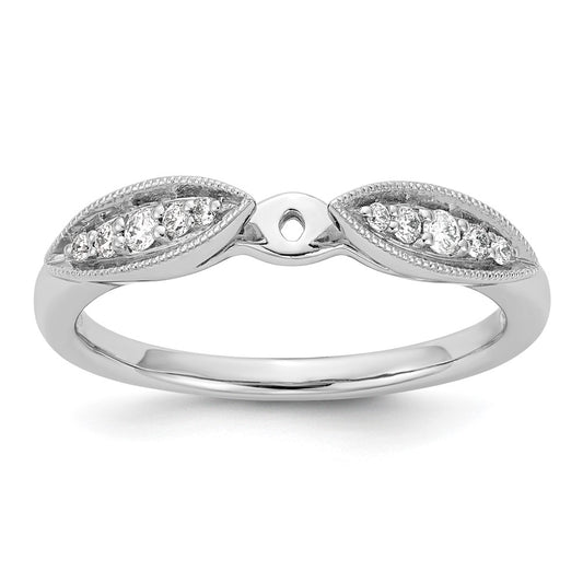 Designer 14K White Gold 1/8 Carat Diamond Semi-Mount Engagement Ring - Stylish Value!