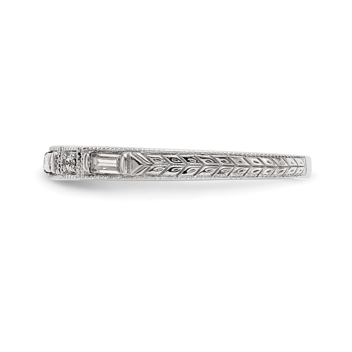High-Quality 14K White Gold Wedding Band - 1/10 Carat Diamond, Stylish Value!-3