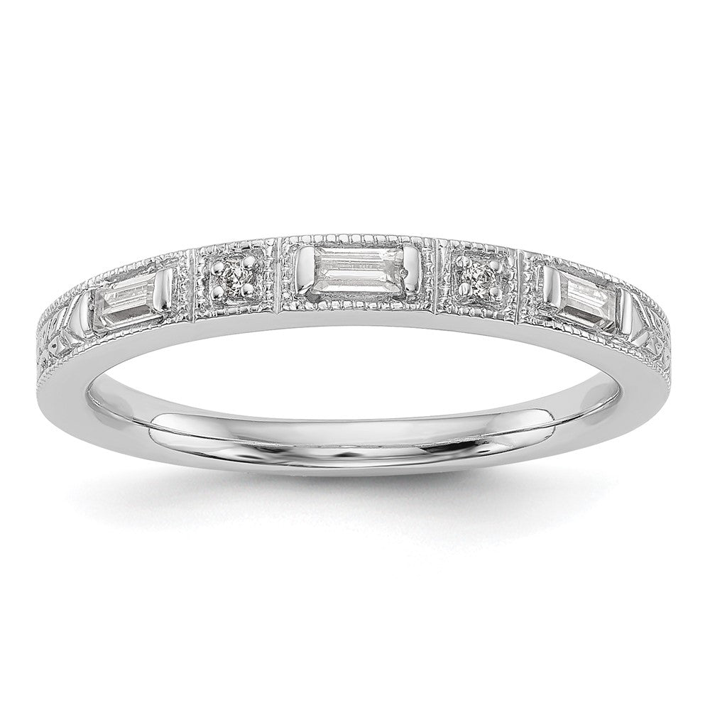 High-Quality 14K White Gold Wedding Band - 1/10 Carat Diamond, Stylish Value!
