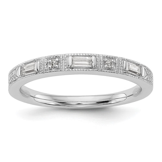 Buy Luxury 14K White Gold Diamond Wedding Band Setting for 3 Baguette & 2 Round Stones