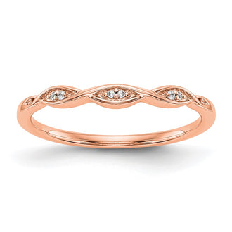 High-Quality 14K Rose Gold Diamond Wedding Band, 0.02 Carats, Stylish Value!